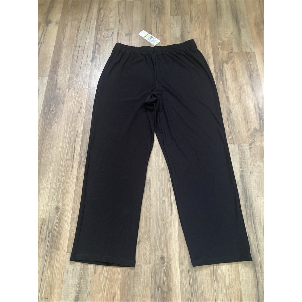 New Alfred Dunner Classic Fit Pants 14P Womens Petite Black Comfort Waist Nwt